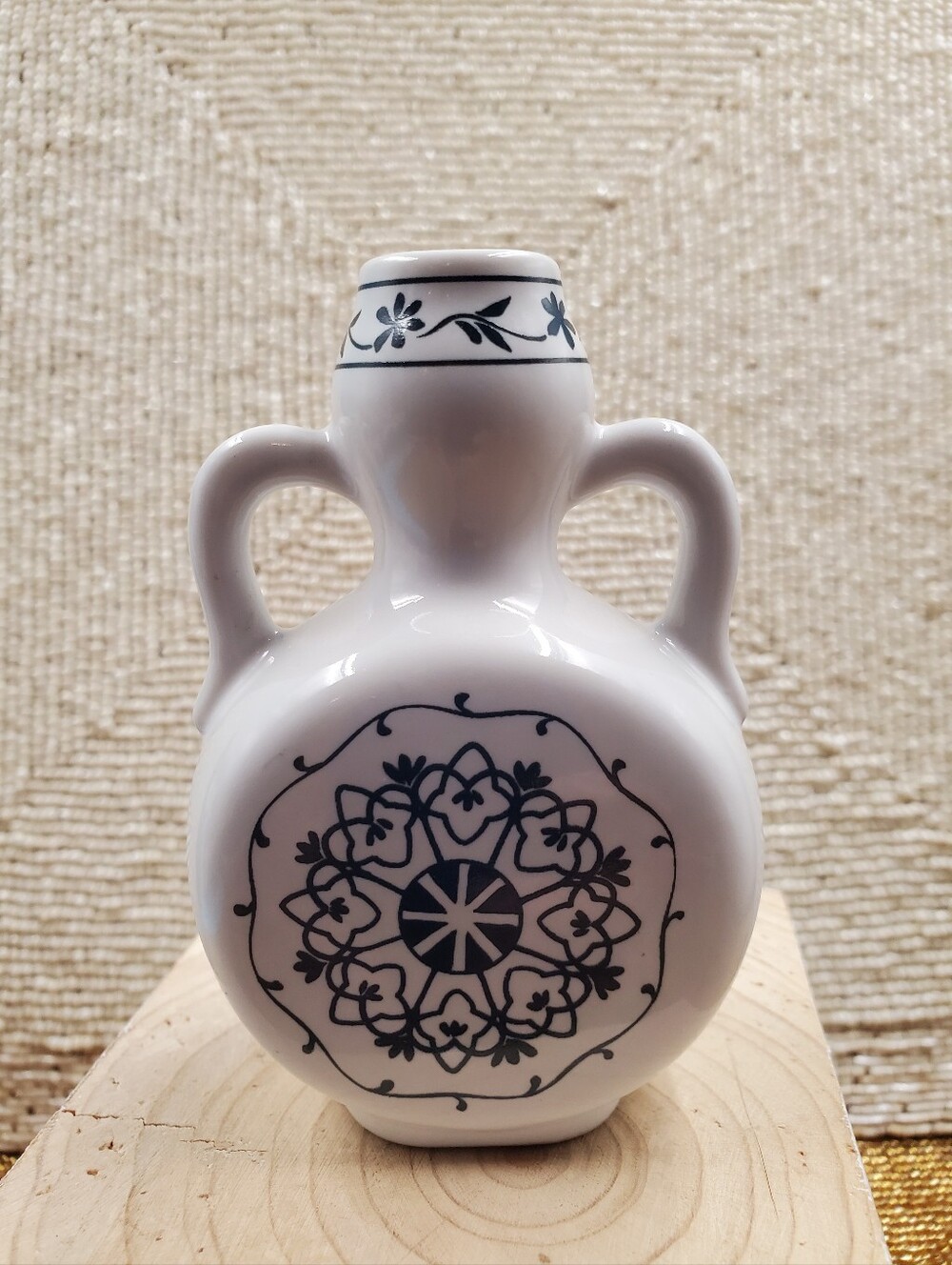 Porcelain miniature replica moon flask marked as a 17th-century Ch'ing (Qing)